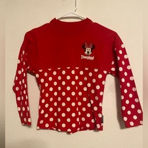 Disneyland Minnie Mouse Spirit Jersey - size S red and white, polka dot